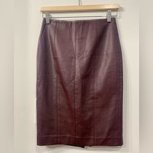 Bedo Faux Leather Pencil Skirt Burgundy size 0